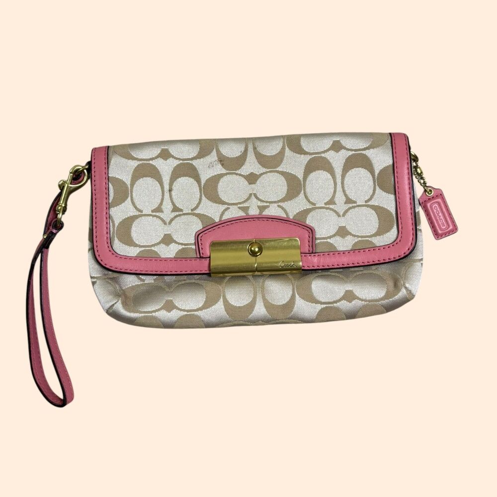 Coach Kristin Signature Large Flap Wristlet